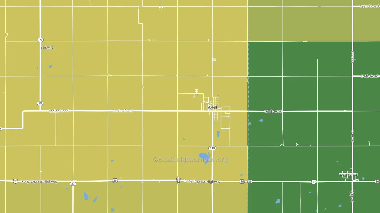 Axtell, KS block-group voter-turnout map