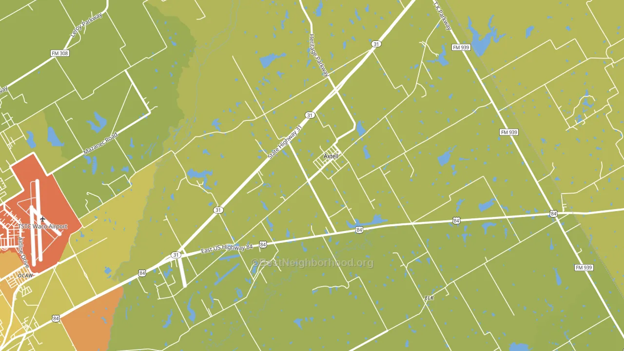 Axtell, TX block-group voter-turnout map