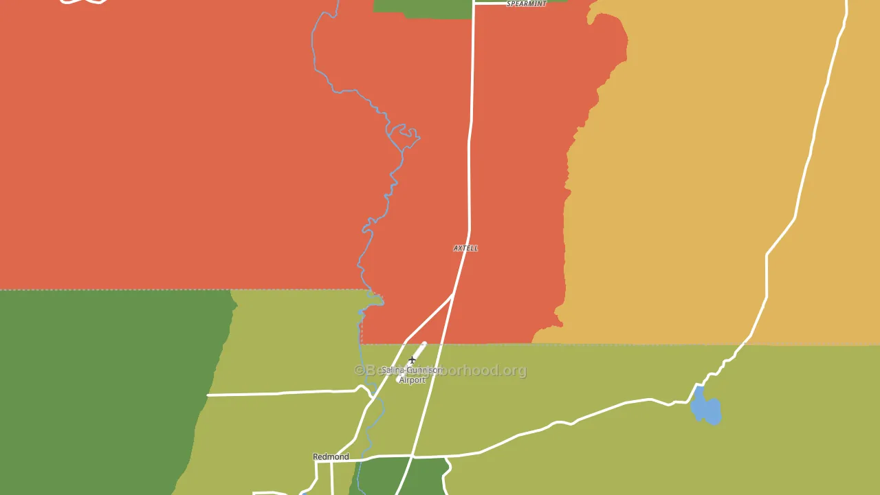 Axtell, UT block-group voter-turnout map