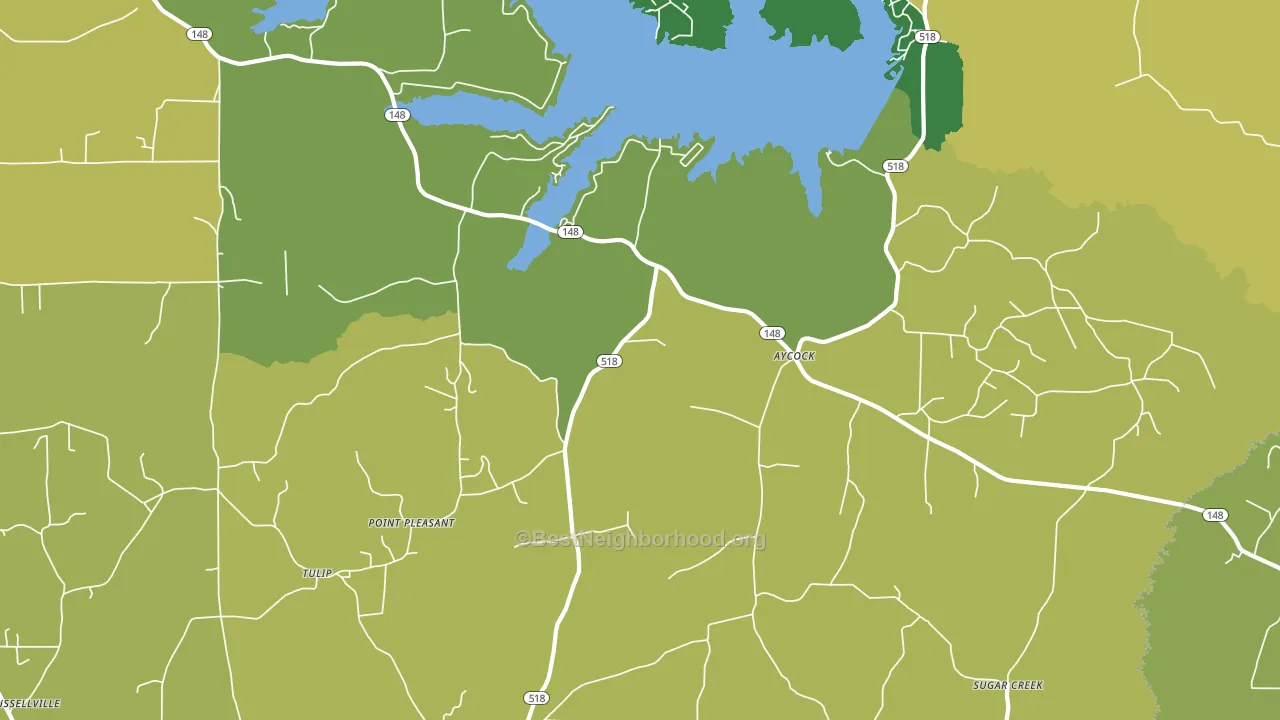 Aycock, LA block-group voter-turnout map