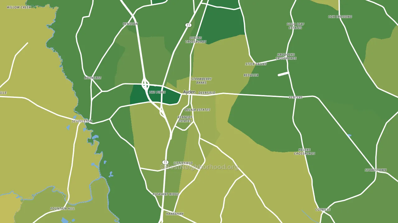 Ayden, NC block-group voter-turnout map