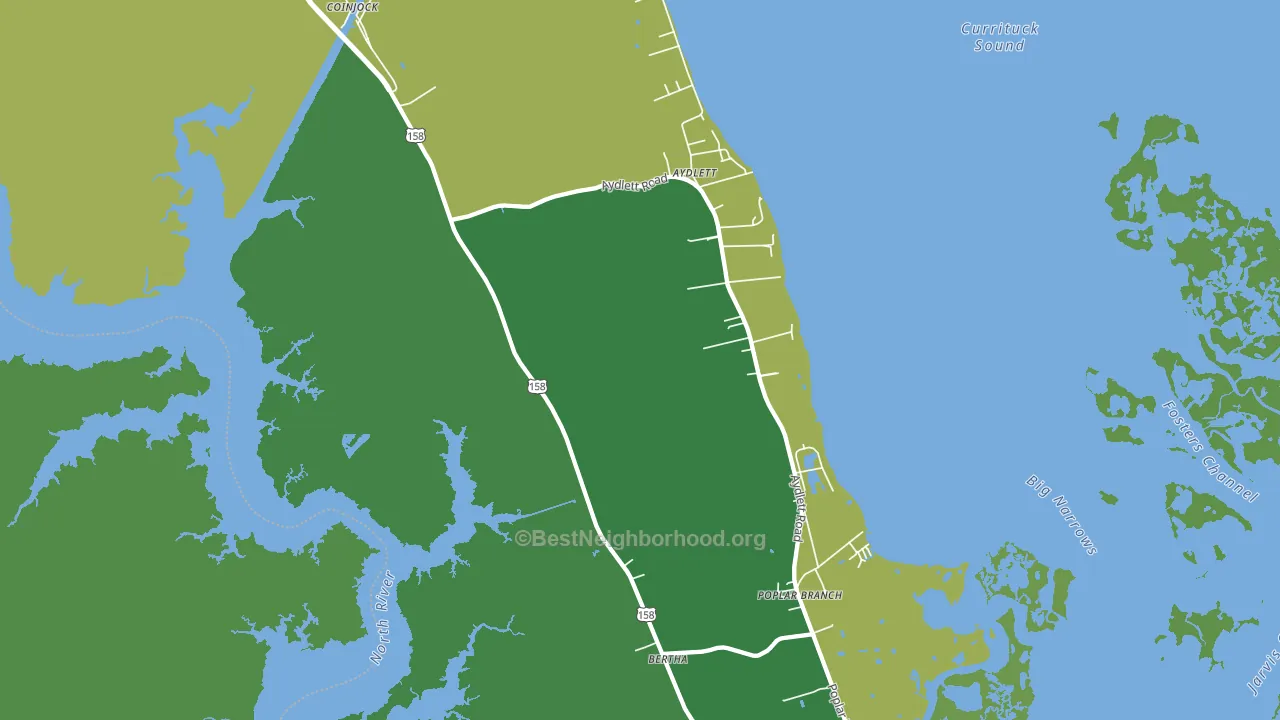 Aydlett, NC block-group voter-turnout map