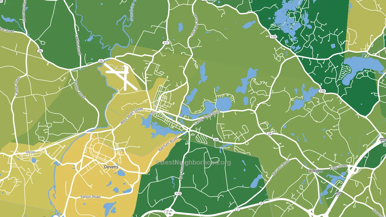 Ayer, MA block-group voter-turnout map