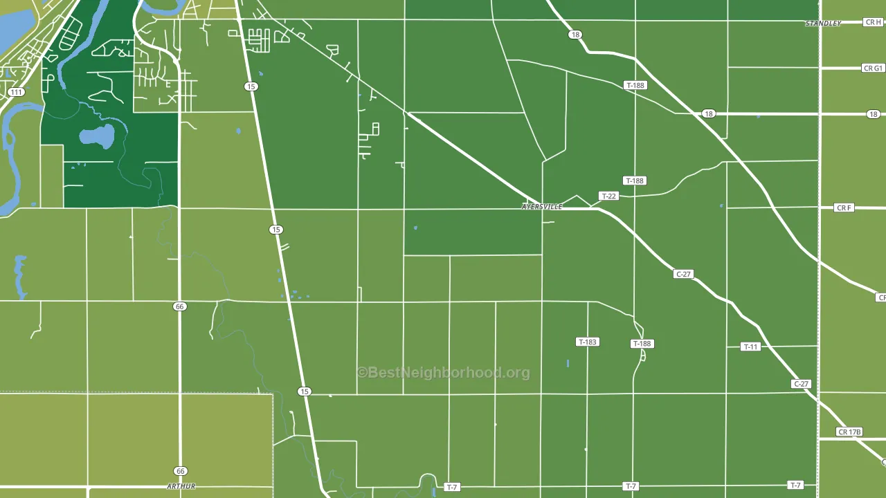 Ayersville, OH block-group voter-turnout map