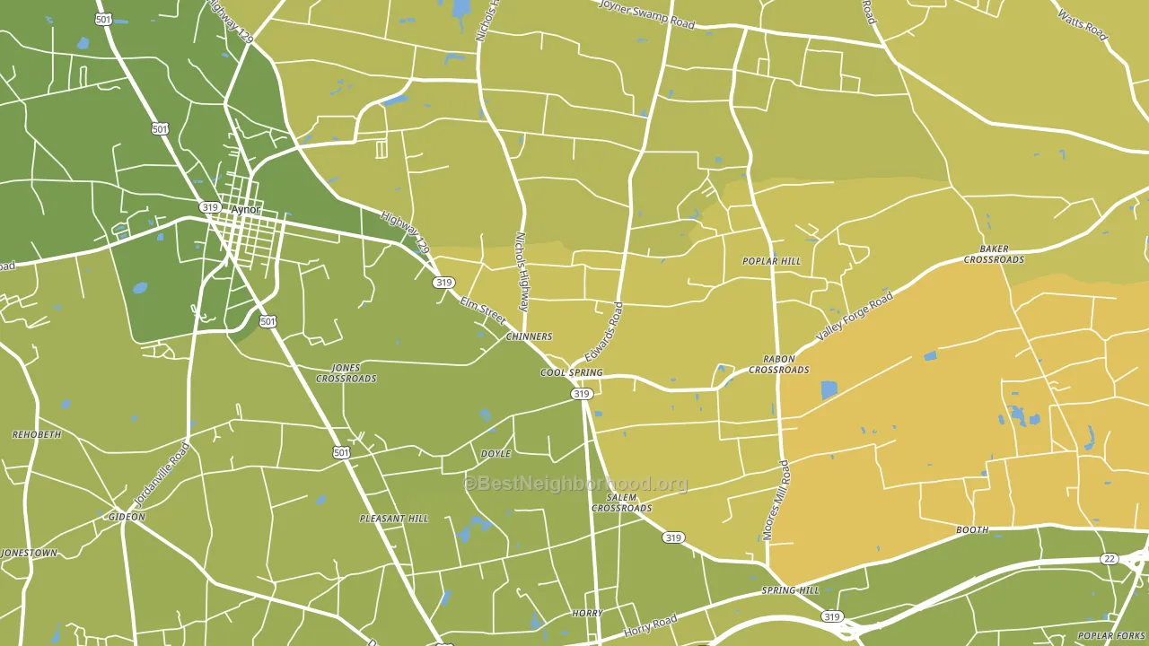 Aynor, SC block-group voter-turnout map