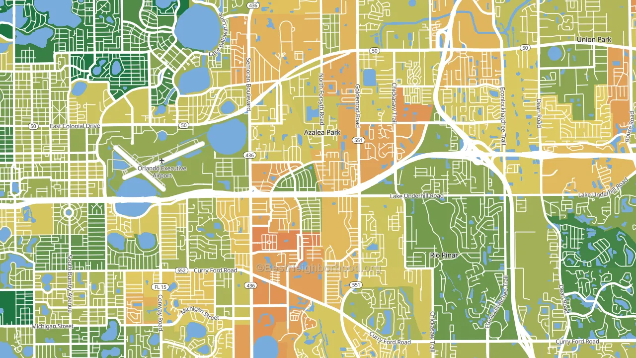 Azalea Park, FL block-group voter-turnout map
