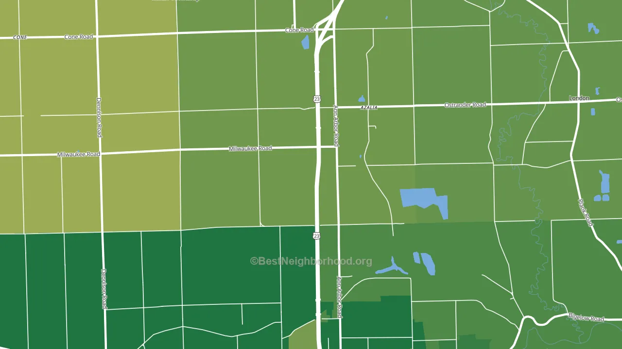 Azalia, MI block-group voter-turnout map