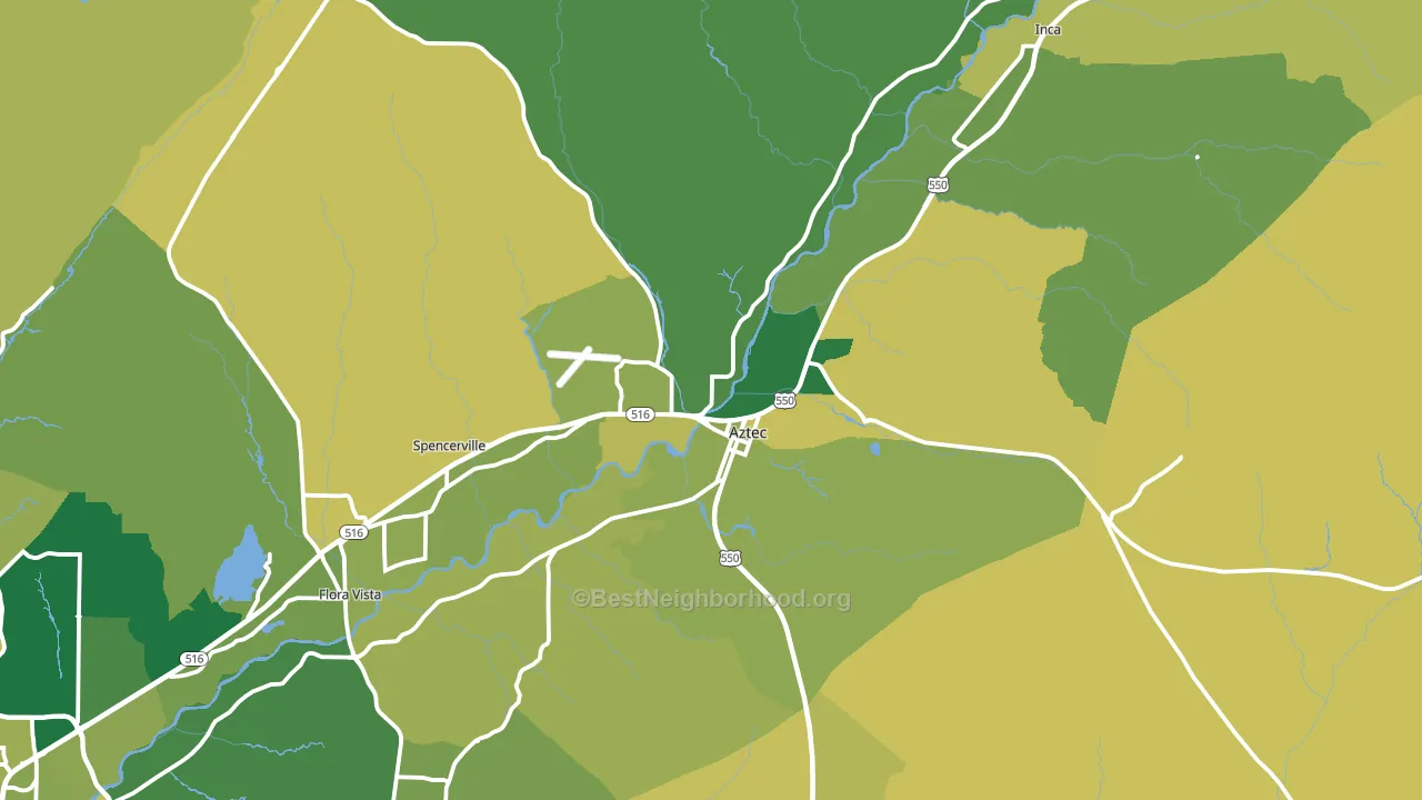 Aztec, NM block-group voter-turnout map