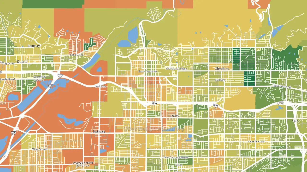 Azusa, CA block-group voter-turnout map
