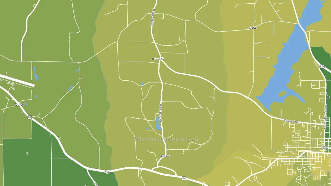Babbie, AL block-group voter-turnout map