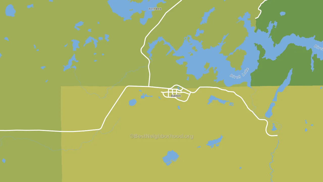 Babbitt, MN block-group voter-turnout map
