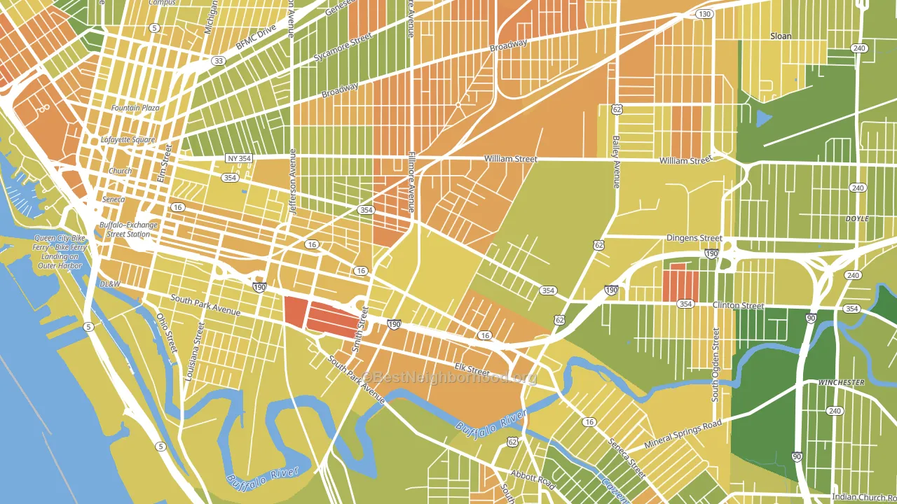 Babcock, Buffalo, NY block-group voter-turnout map