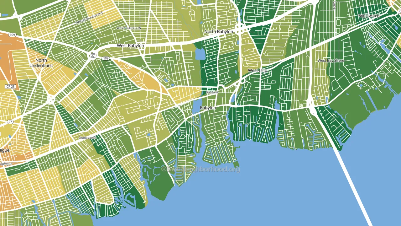 Babylon, NY block-group voter-turnout map