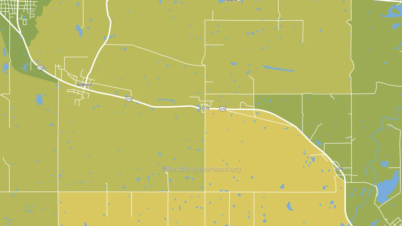 Bache, OK block-group voter-turnout map