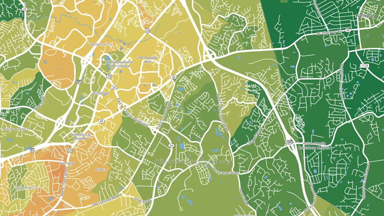 Back Creek Church Road, Charlotte, NC block-group voter-turnout map