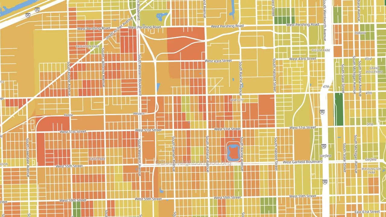 Back of the Yards, Chicago, IL block-group voter-turnout map