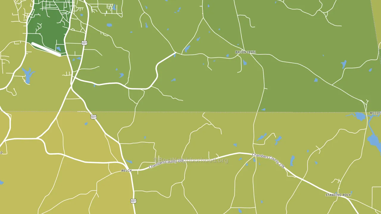 Bacon Level, AL block-group voter-turnout map