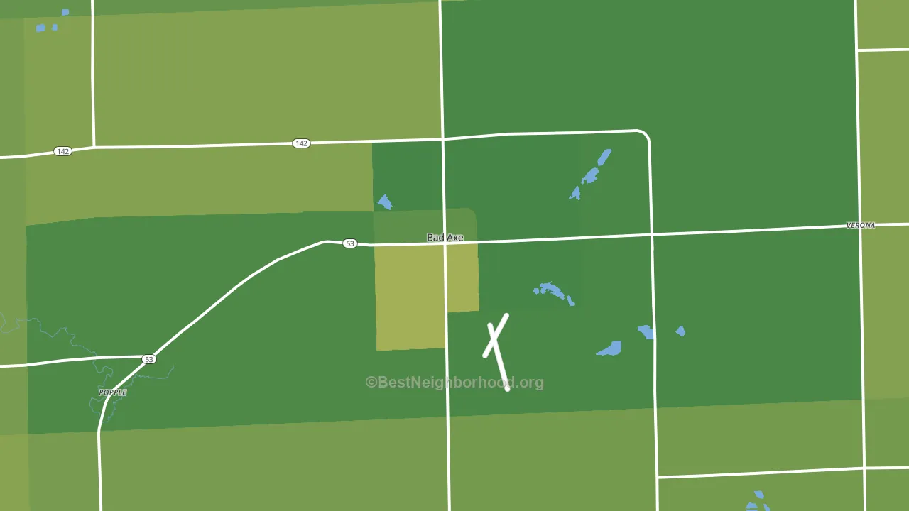 Bad Axe, MI block-group voter-turnout map