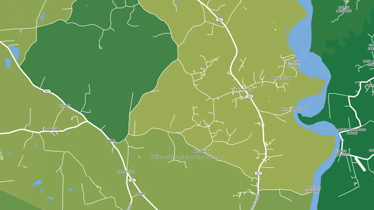 Baden, MD block-group voter-turnout map