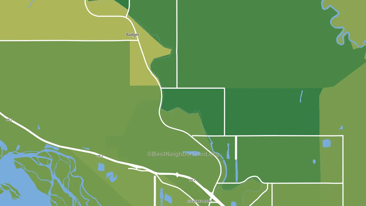 Badger, AK block-group voter-turnout map