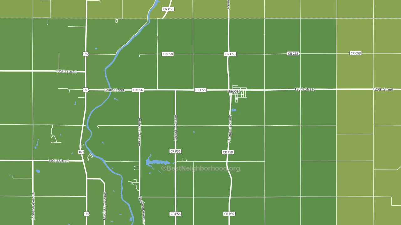 Badger, IA block-group voter-turnout map