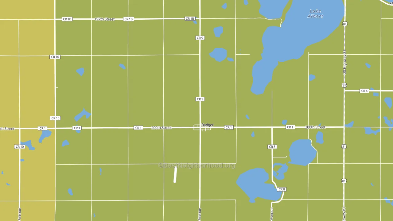 Badger, SD block-group voter-turnout map