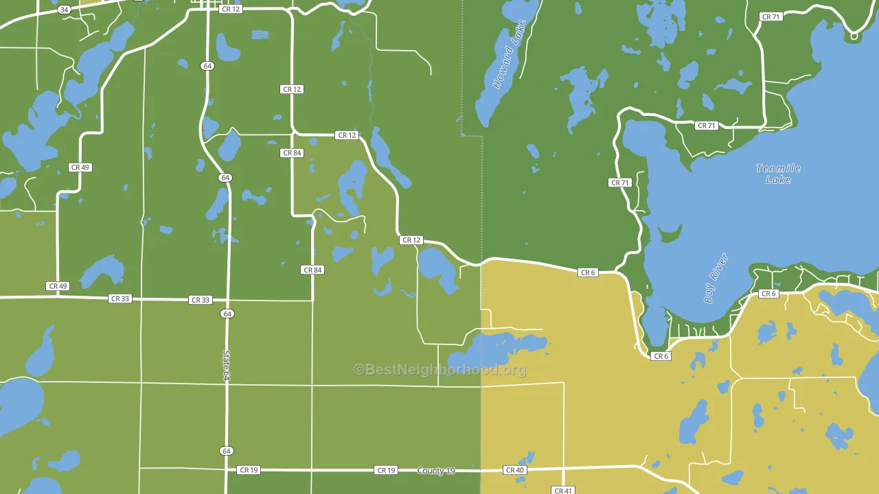 Badoura, MN block-group voter-turnout map