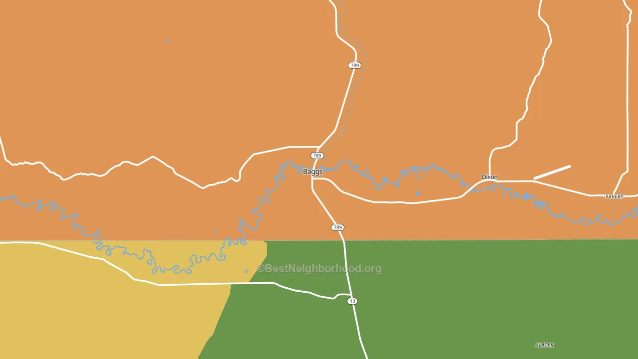 Baggs, WY block-group voter-turnout map
