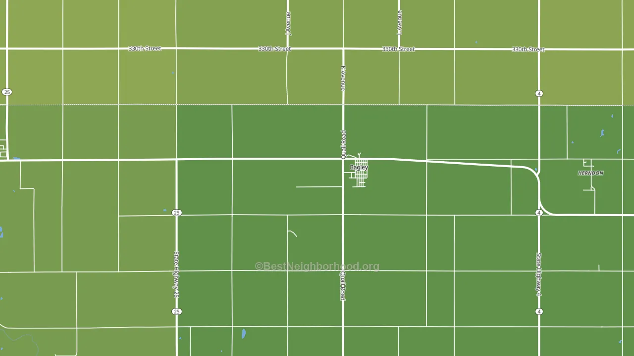 Bagley, IA block-group voter-turnout map