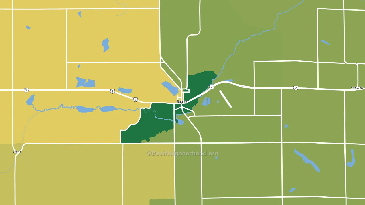 Bagley, MN block-group voter-turnout map