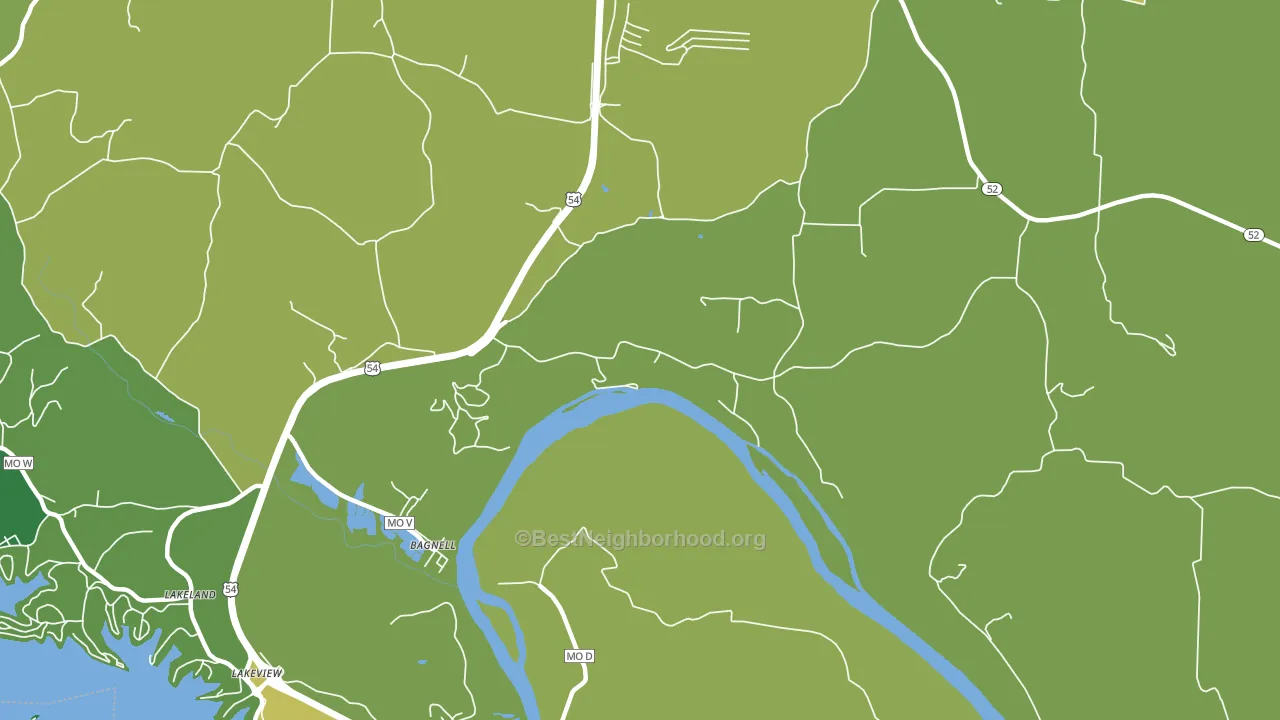 Bagnell, MO block-group voter-turnout map
