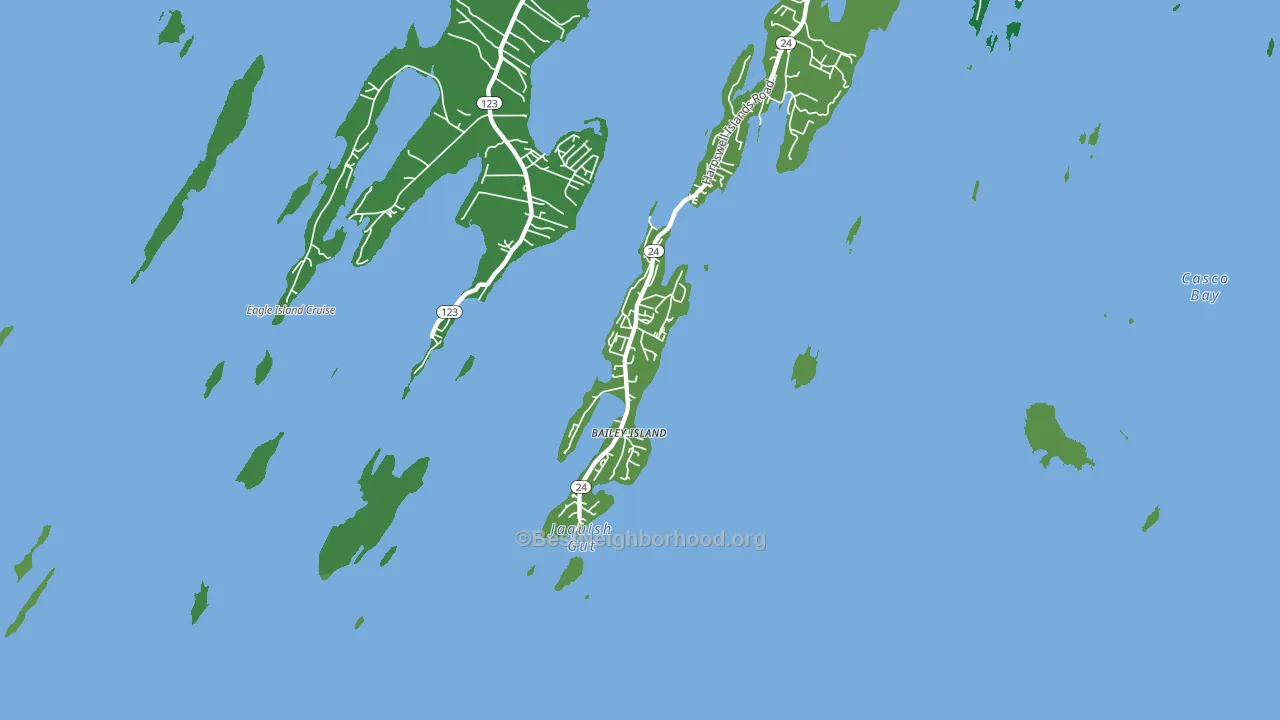 Bailey Island, ME block-group voter-turnout map