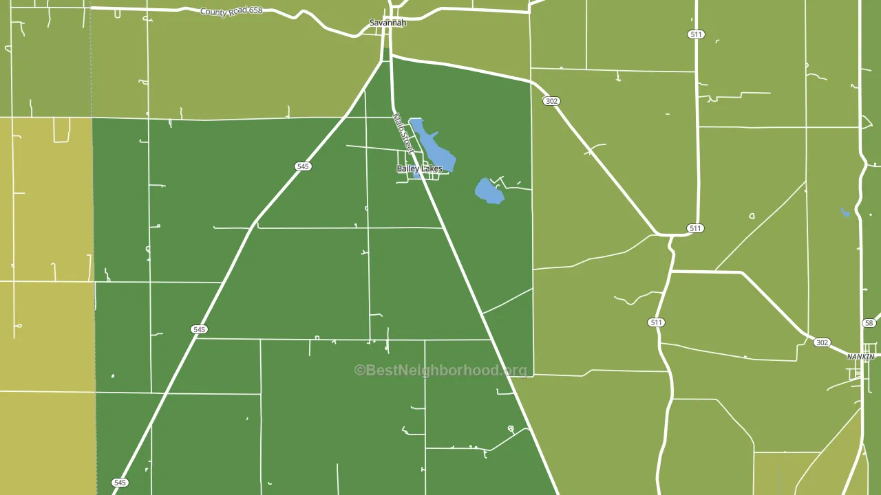 Bailey Lakes, OH block-group voter-turnout map