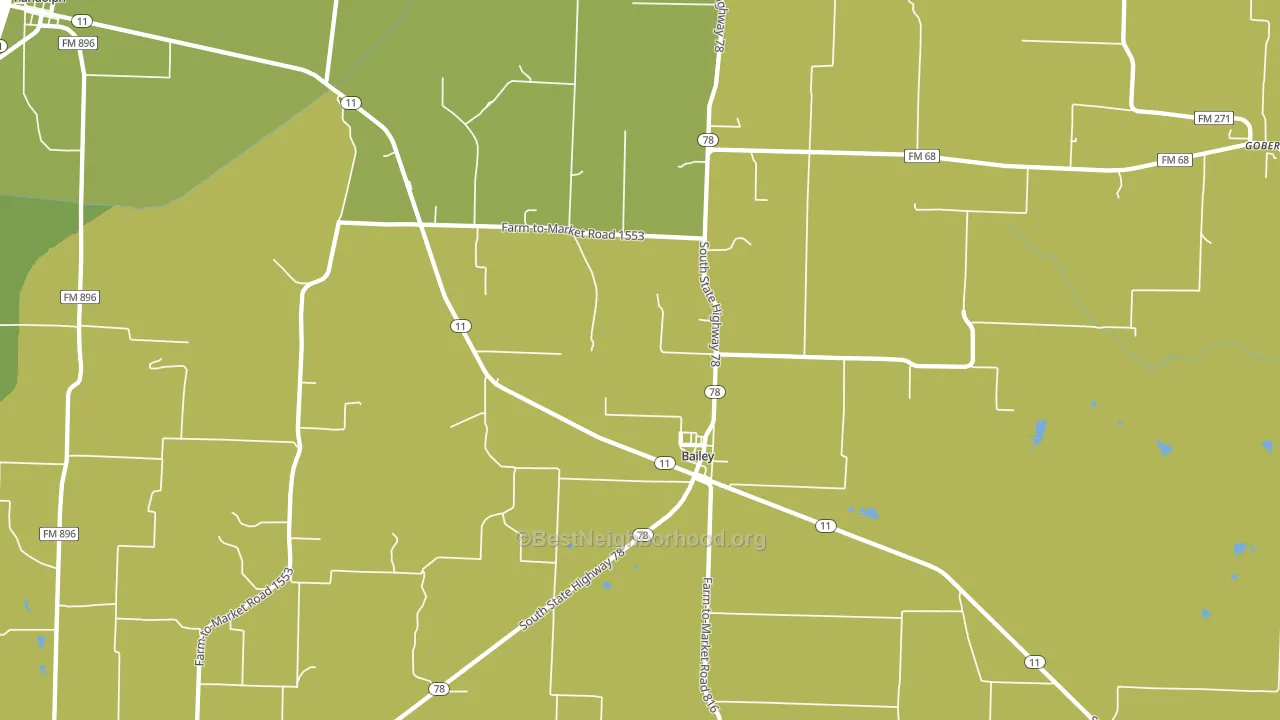 Bailey, TX block-group voter-turnout map
