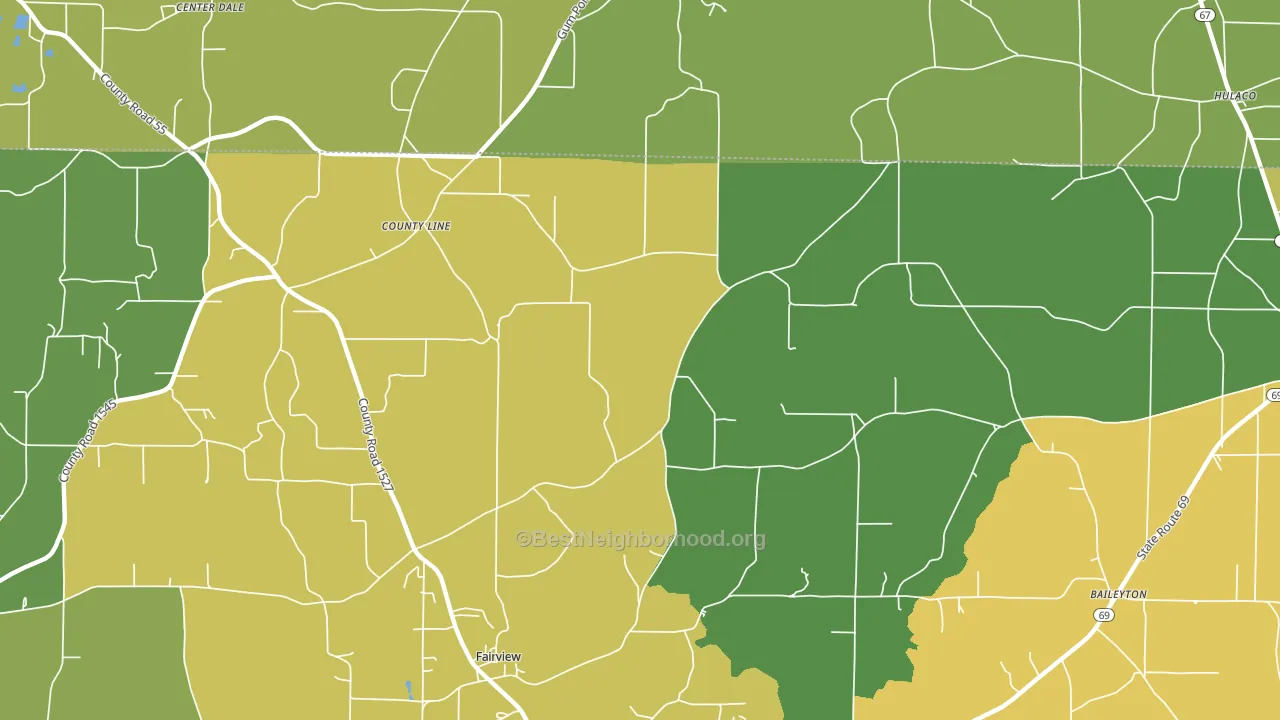 Baileytown, AL block-group voter-turnout map