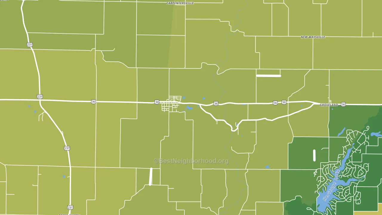 Bainbridge, IN block-group voter-turnout map