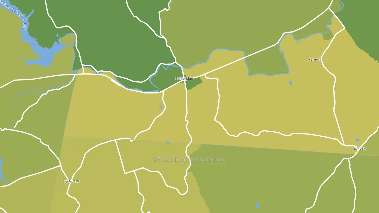 Bainbridge, OH block-group voter-turnout map
