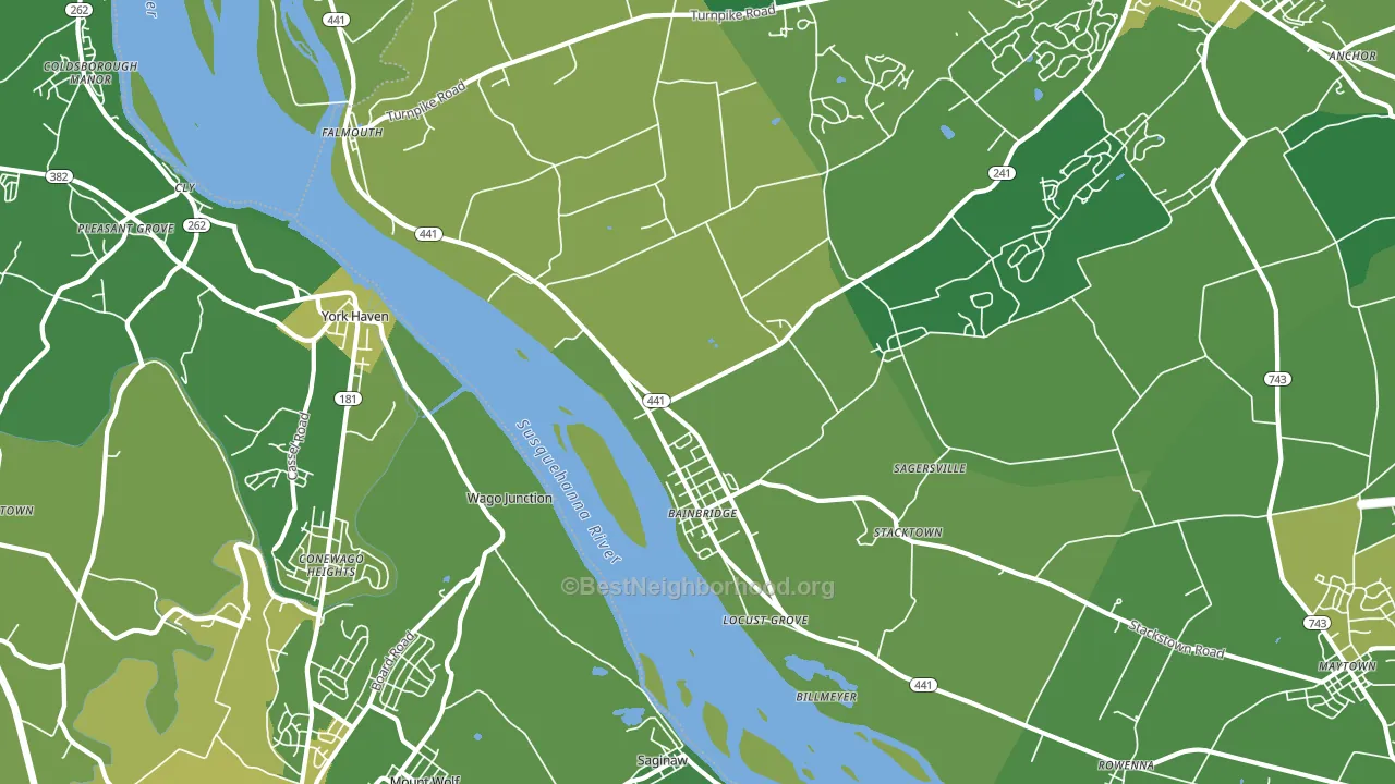 Bainbridge, PA block-group voter-turnout map