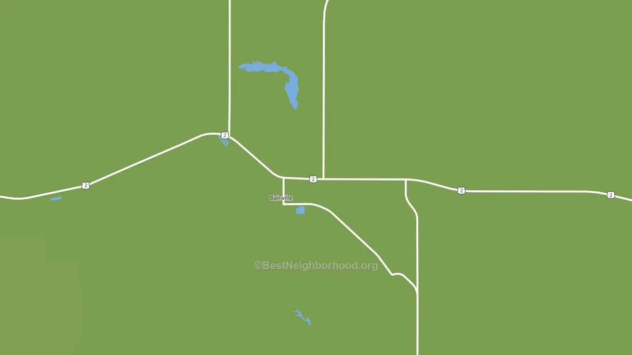 Bainville, MT block-group voter-turnout map