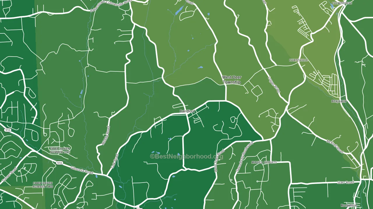 Bairdford, PA block-group voter-turnout map