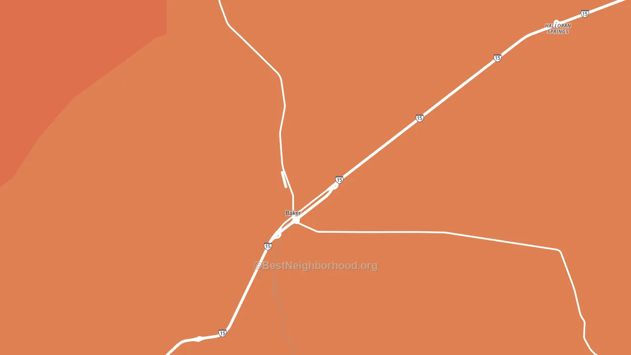 Baker, CA block-group voter-turnout map
