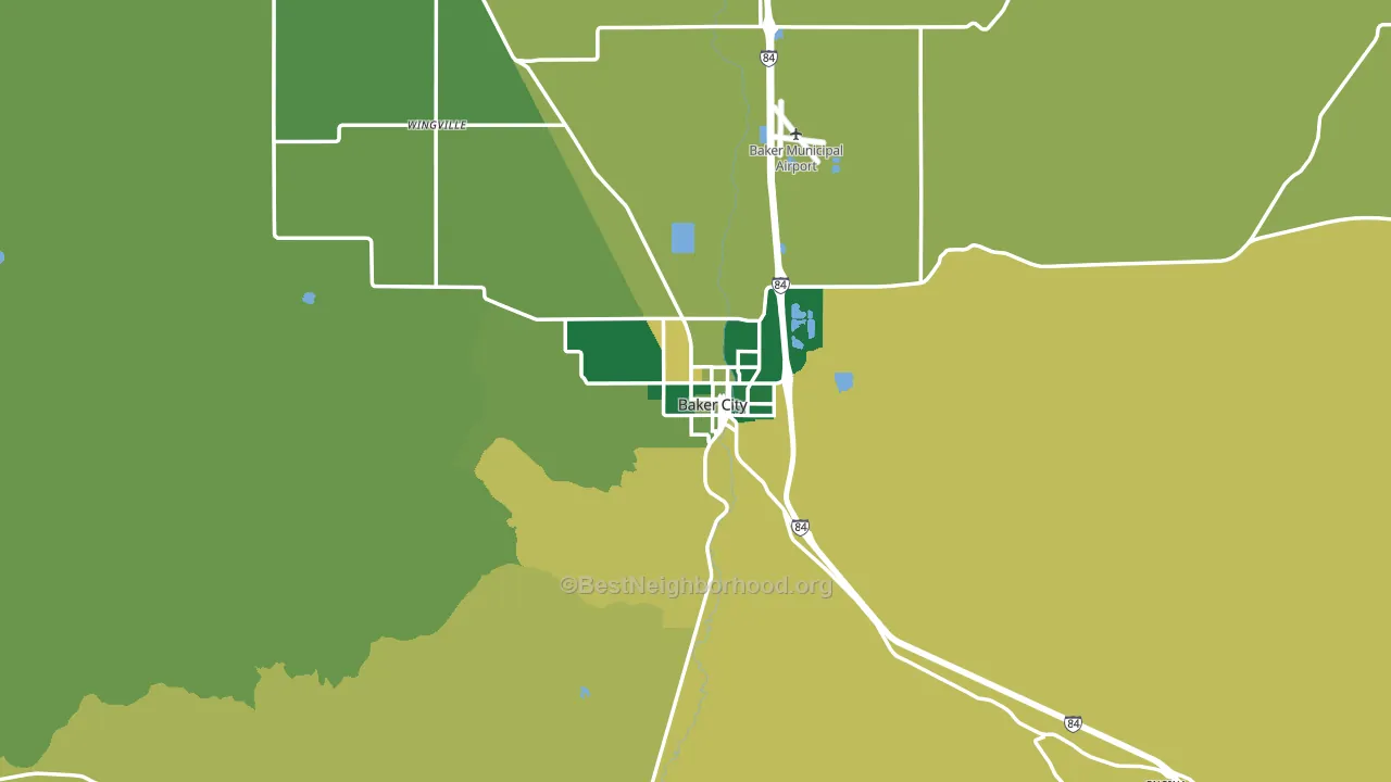 Baker City, OR block-group voter-turnout map