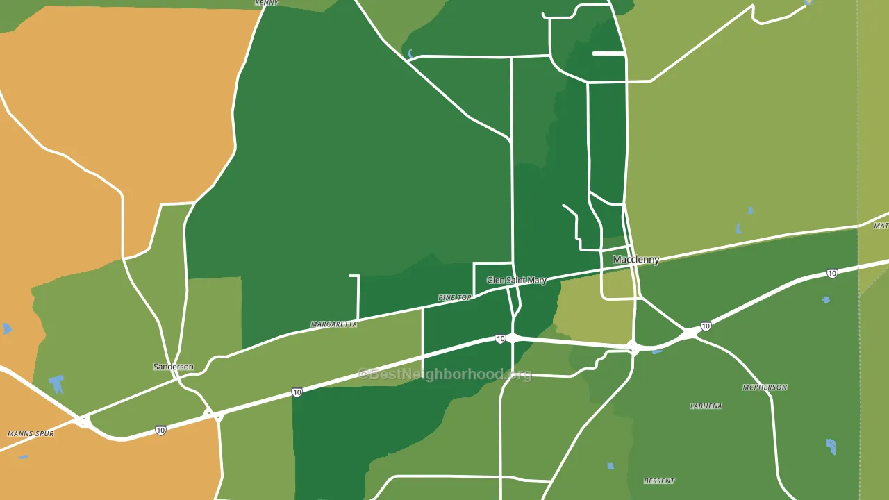 Baker County, FL block-group voter-turnout map