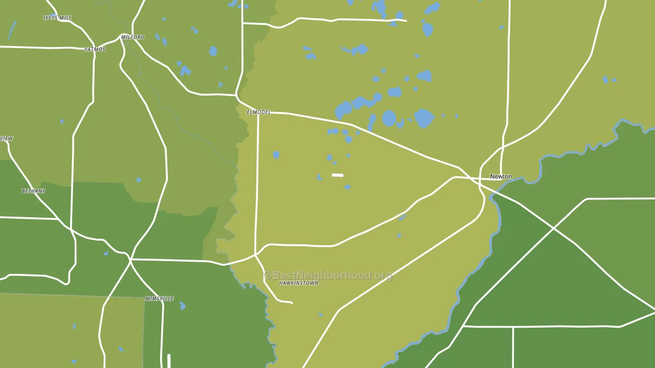 Baker County, GA block-group voter-turnout map