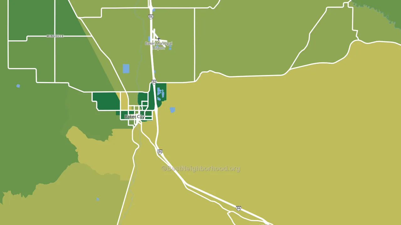 Baker County, OR block-group voter-turnout map
