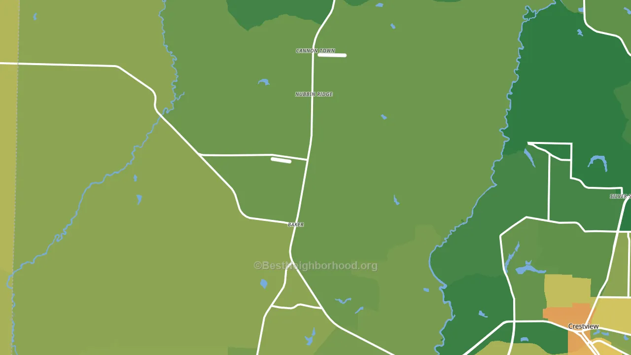 Baker, FL block-group voter-turnout map