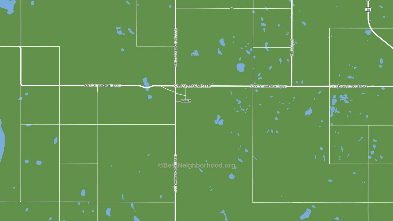 Baker, ND block-group voter-turnout map