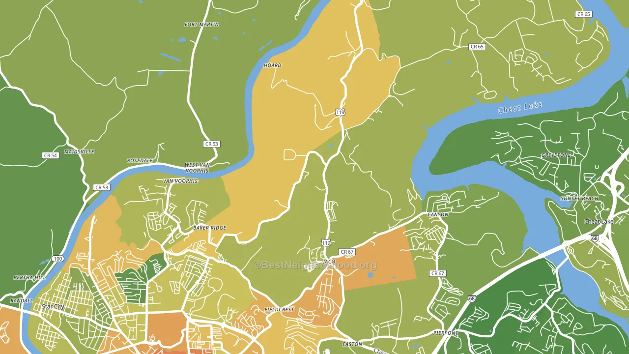 Baker Ridge, WV block-group voter-turnout map