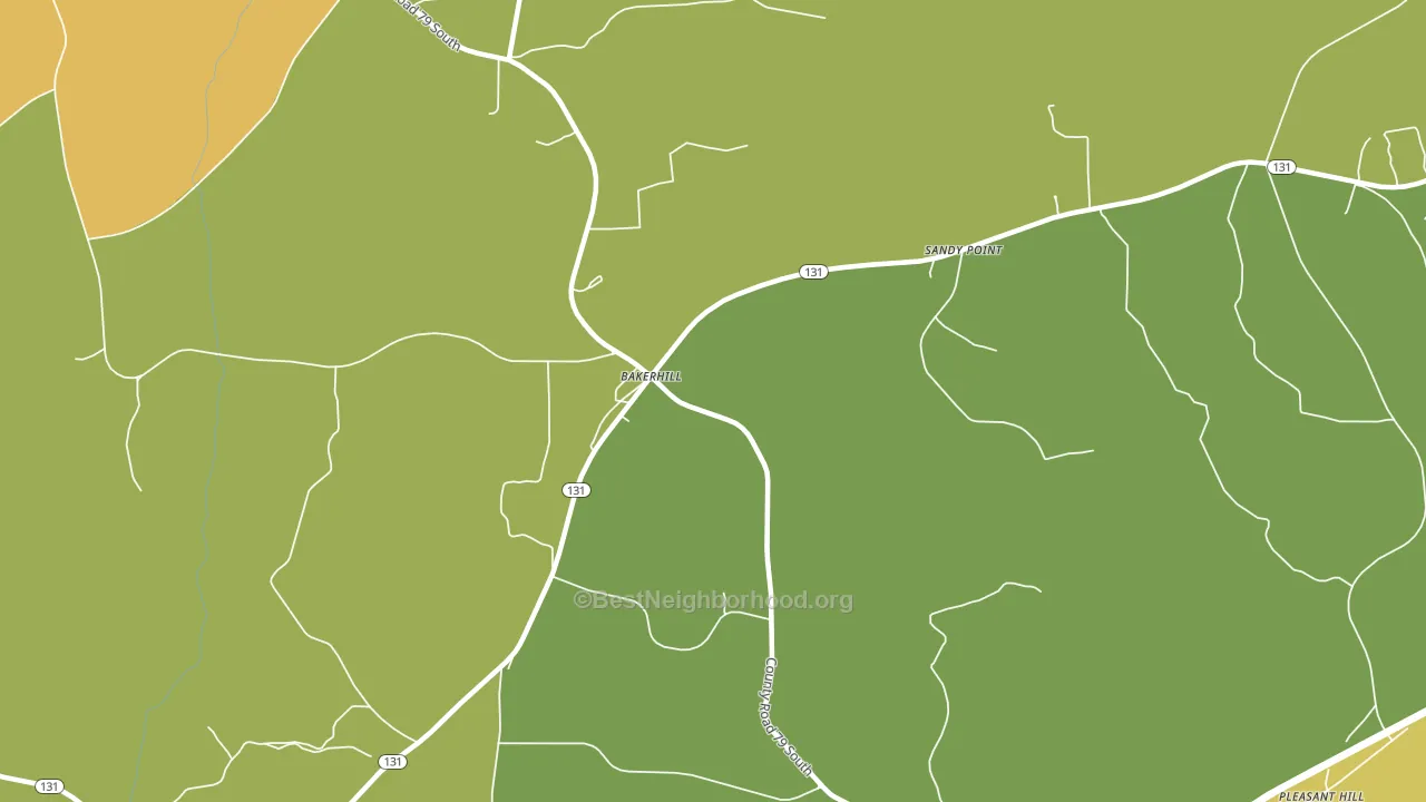 Bakerhill, AL block-group voter-turnout map