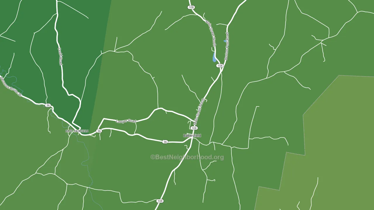 Bakersfield, VT block-group voter-turnout map